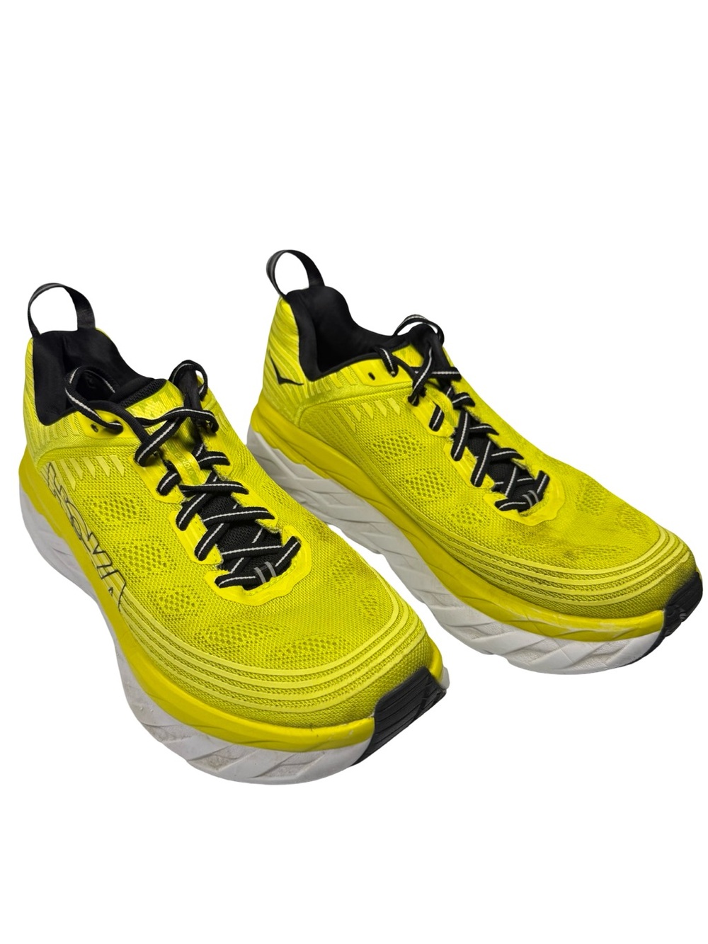 HOKA Bondi 6 Sz 8.5 Citrus Anthracite Yellow Running Walking Shoes 1019269 CATH